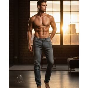 Calvin Klein Jeans Mens 36x30 Washed Gray CKJ 035 Straight Leg Anthracite